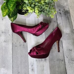ASH Size 9 Satin Peep Toe Stiletto Heels
